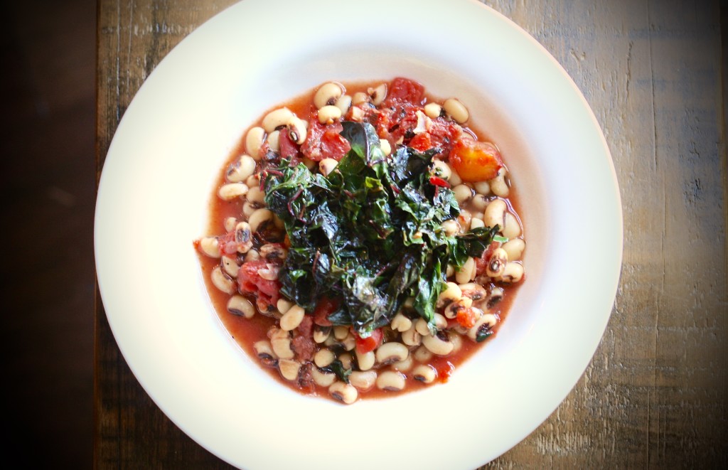 Smoky Black Eyed Peas with Sautéed Swiss Chard